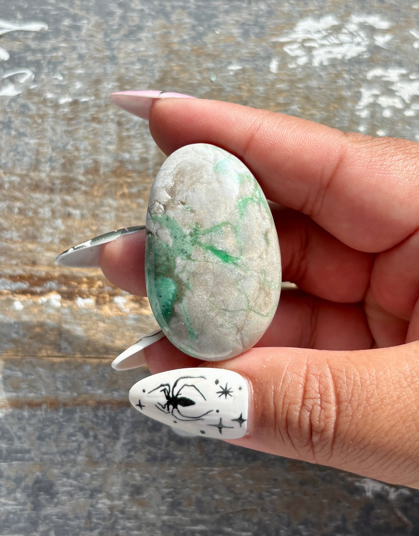 Gorgeous Green Variscite Palm Stone from Utah