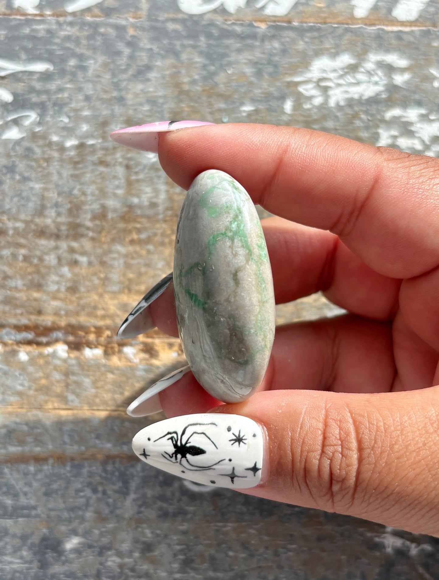 Gorgeous Green Variscite Palm Stone from Utah