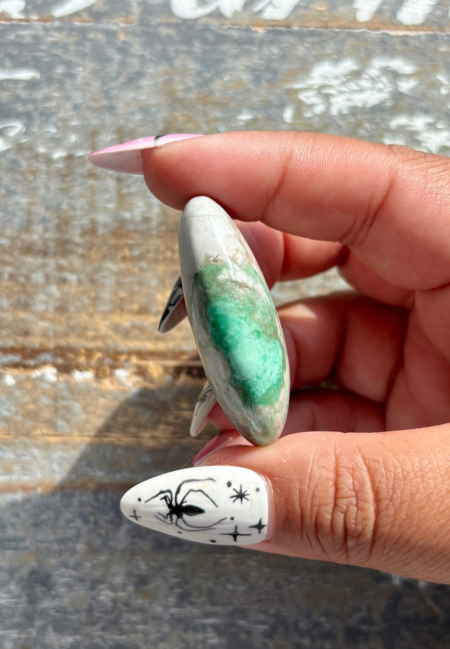 Gorgeous Green Variscite Palm Stone from Utah