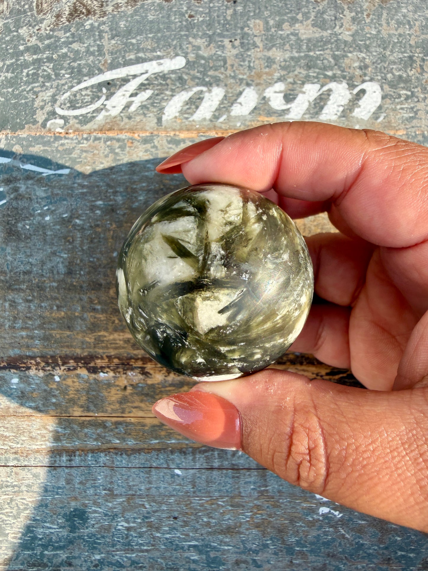 Gorgeous Green Tourmaline & Mica Sphere | Opt 76