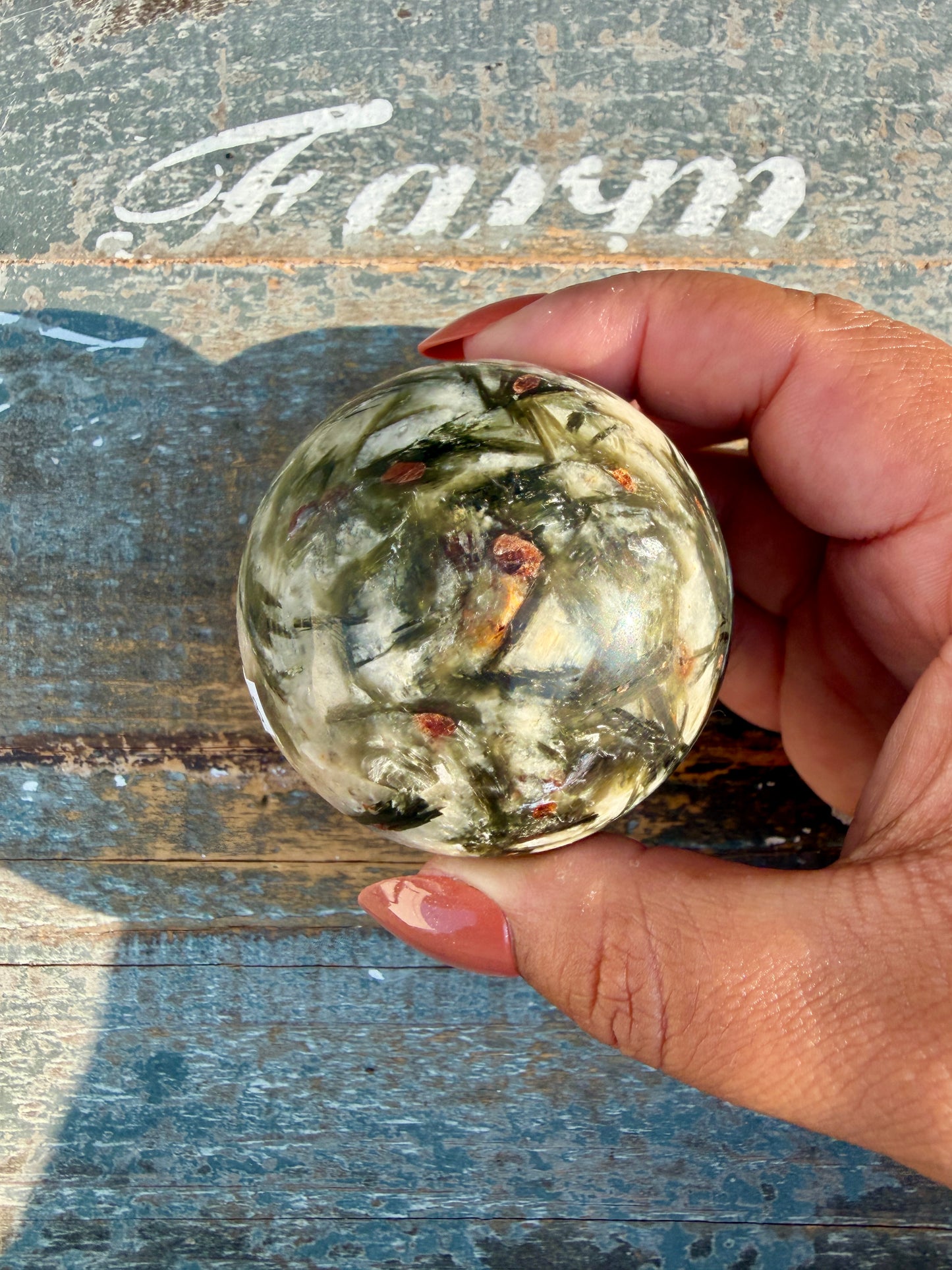 Gorgeous Green Tourmaline & Mica Sphere | Opt 78