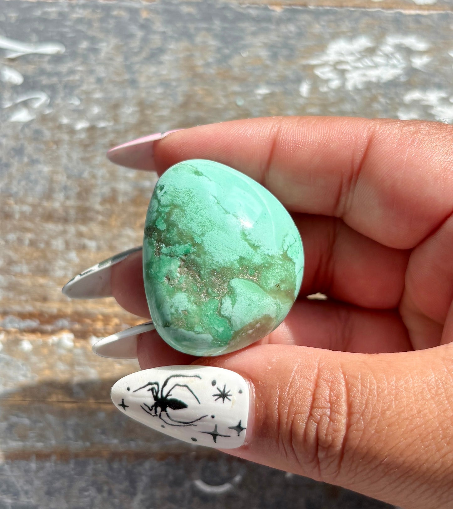 Gorgeous Green Variscite Palm Stone from Utah