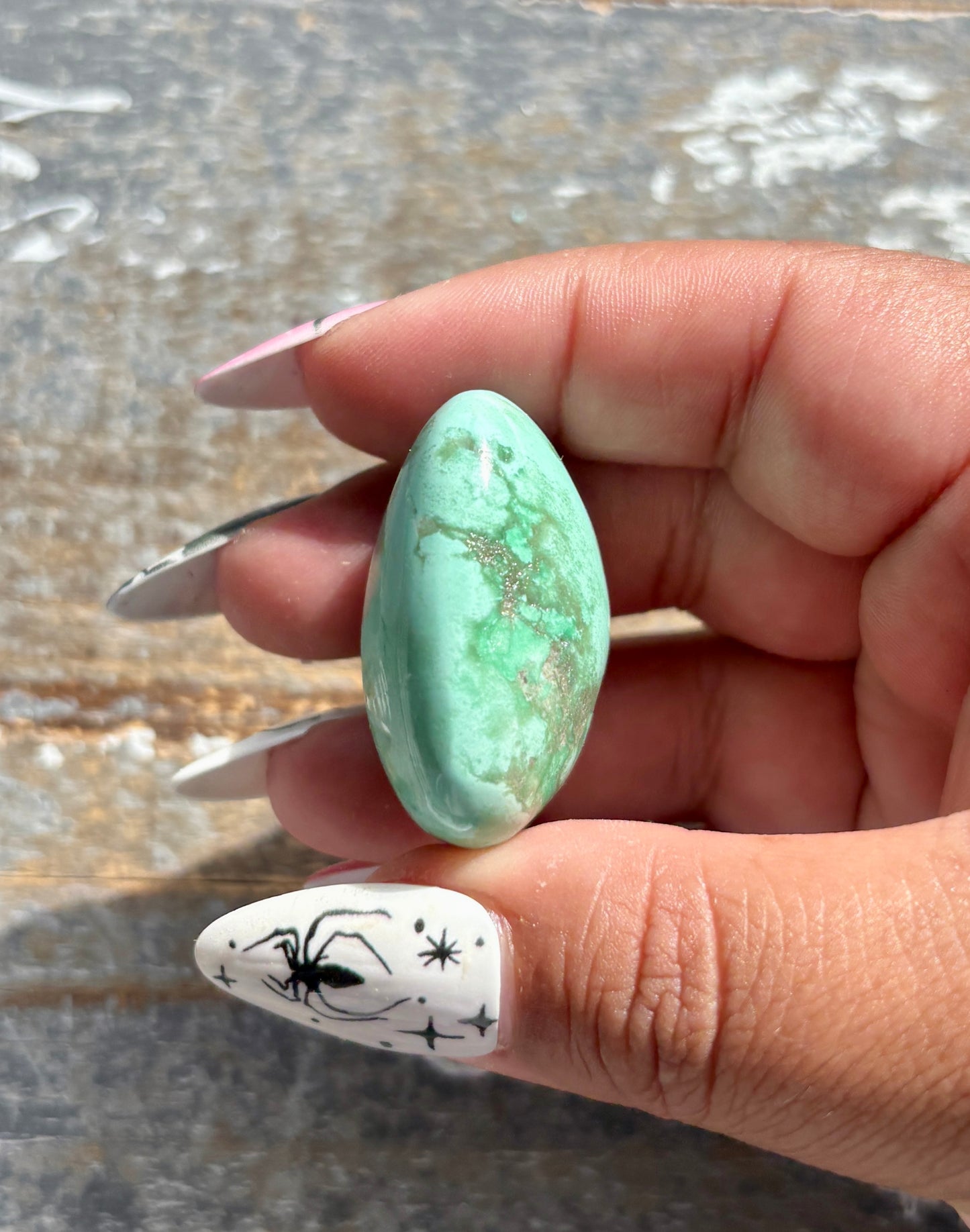 Gorgeous Green Variscite Palm Stone from Utah