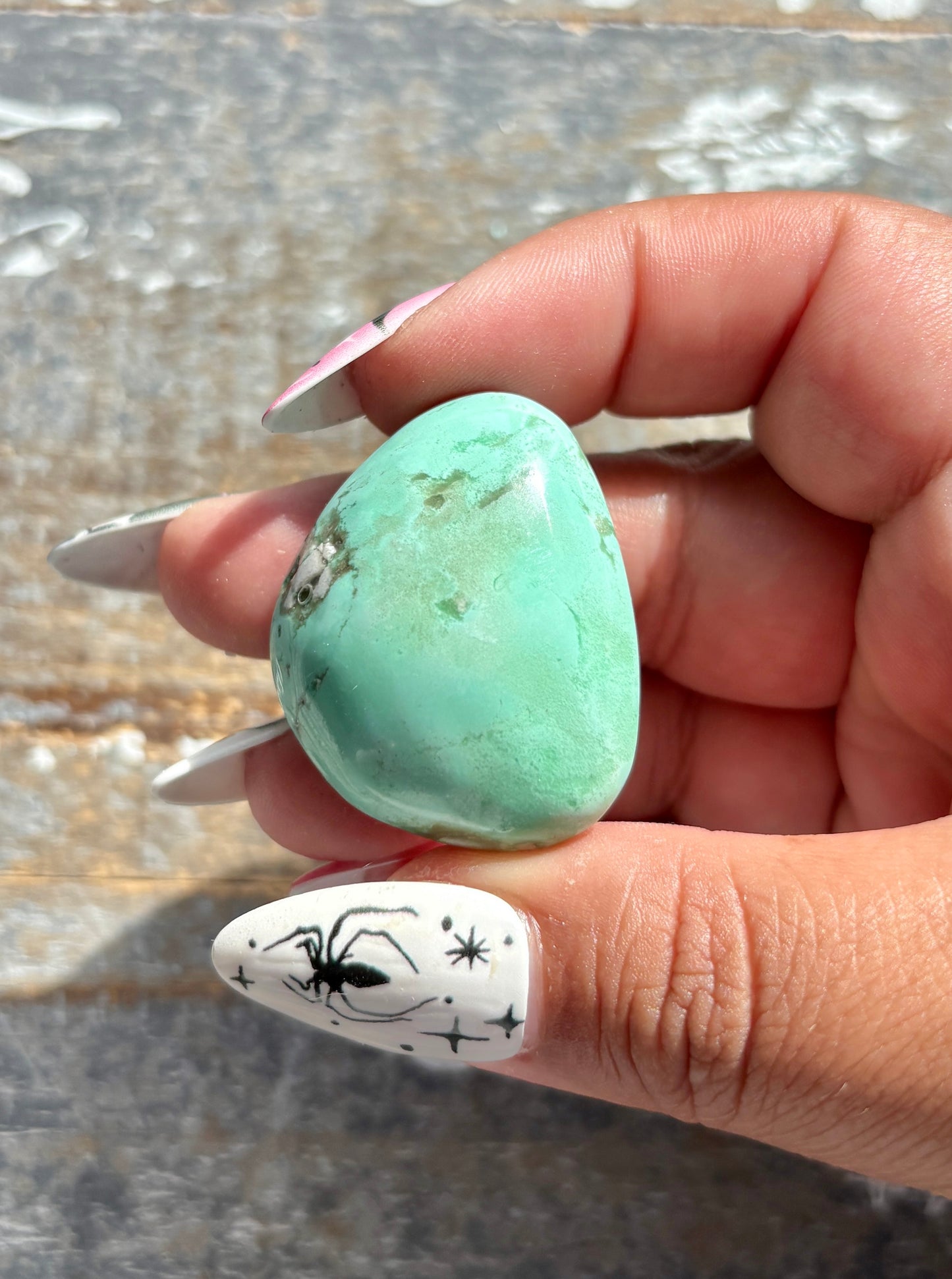 Gorgeous Green Variscite Palm Stone from Utah