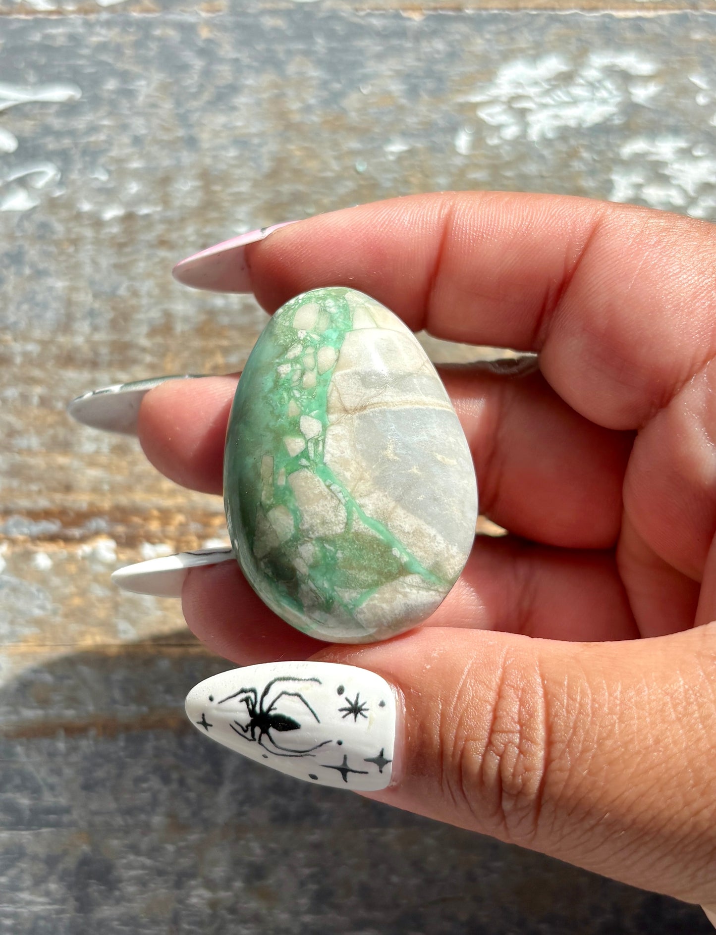 Gorgeous Green Variscite Palm Stone from Utah