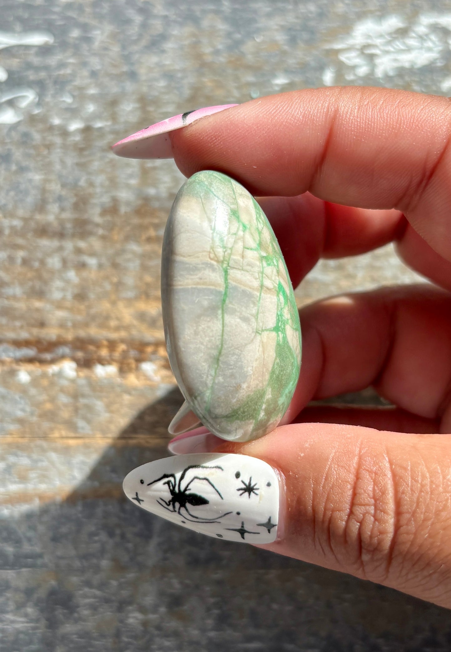 Gorgeous Green Variscite Palm Stone from Utah