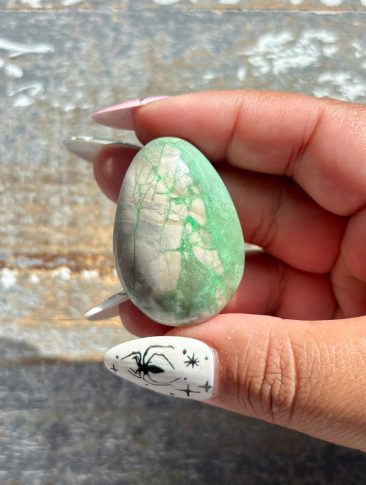 Gorgeous Green Variscite Palm Stone from Utah