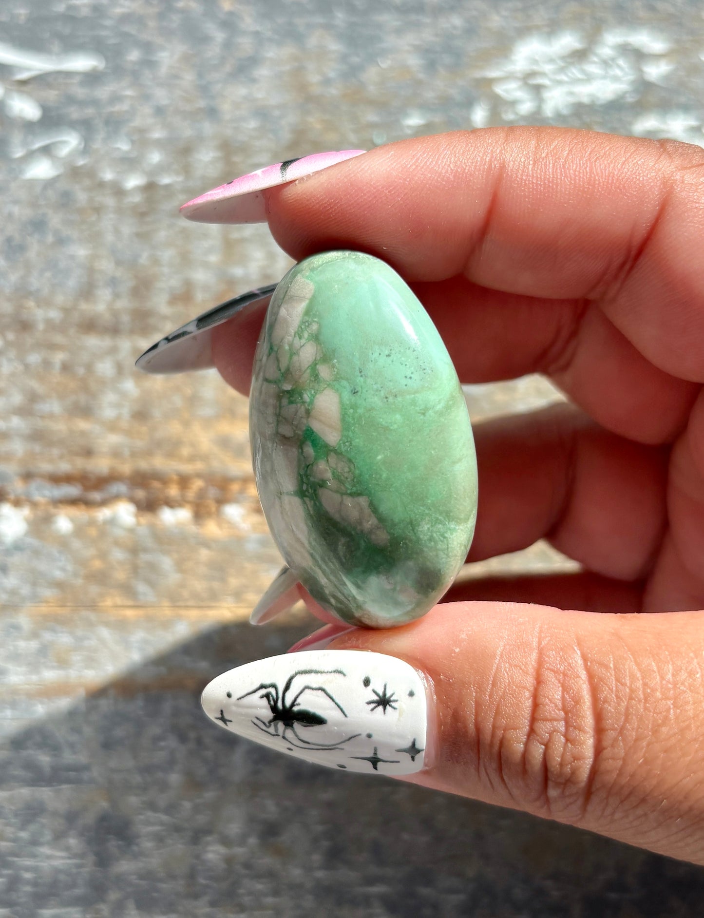 Gorgeous Green Variscite Palm Stone from Utah