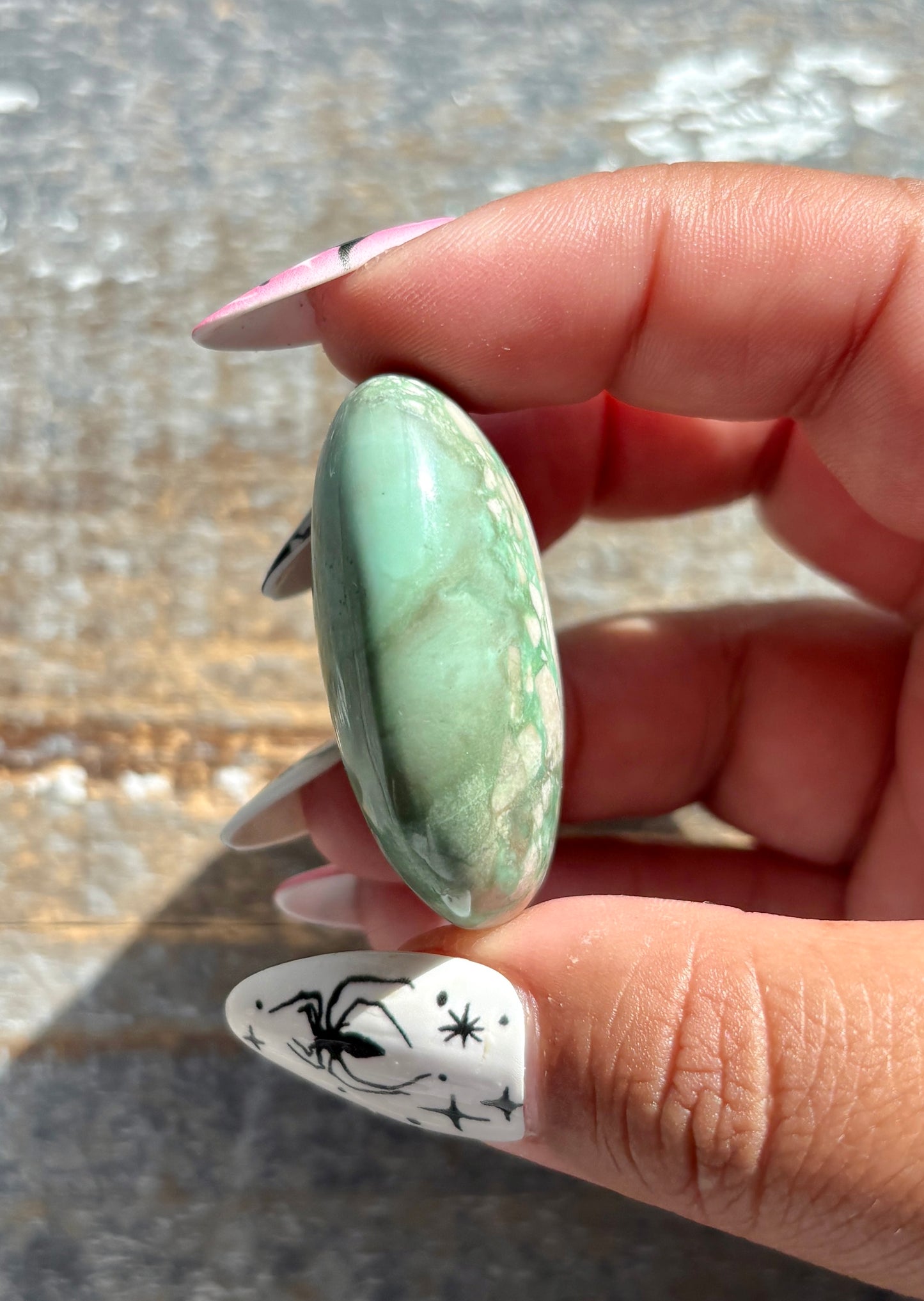 Gorgeous Green Variscite Palm Stone from Utah