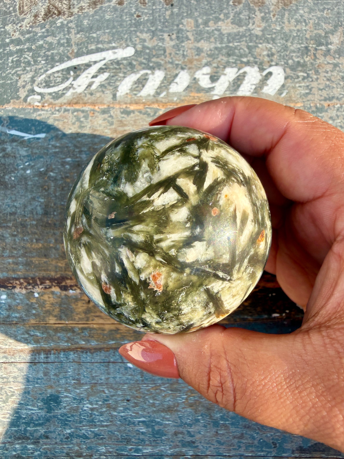 Gorgeous Green Tourmaline & Mica Sphere | Opt 79