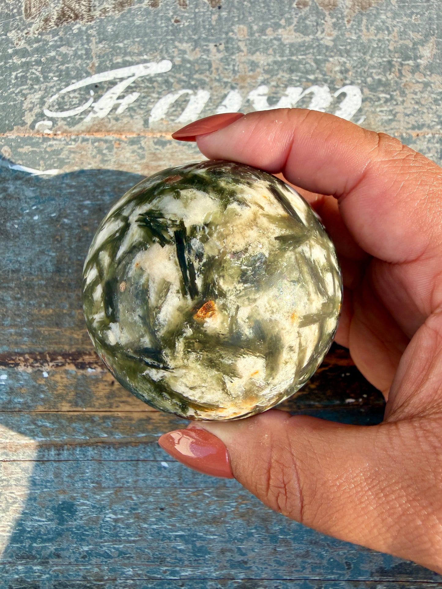 Gorgeous Green Tourmaline & Mica Sphere | Opt 79