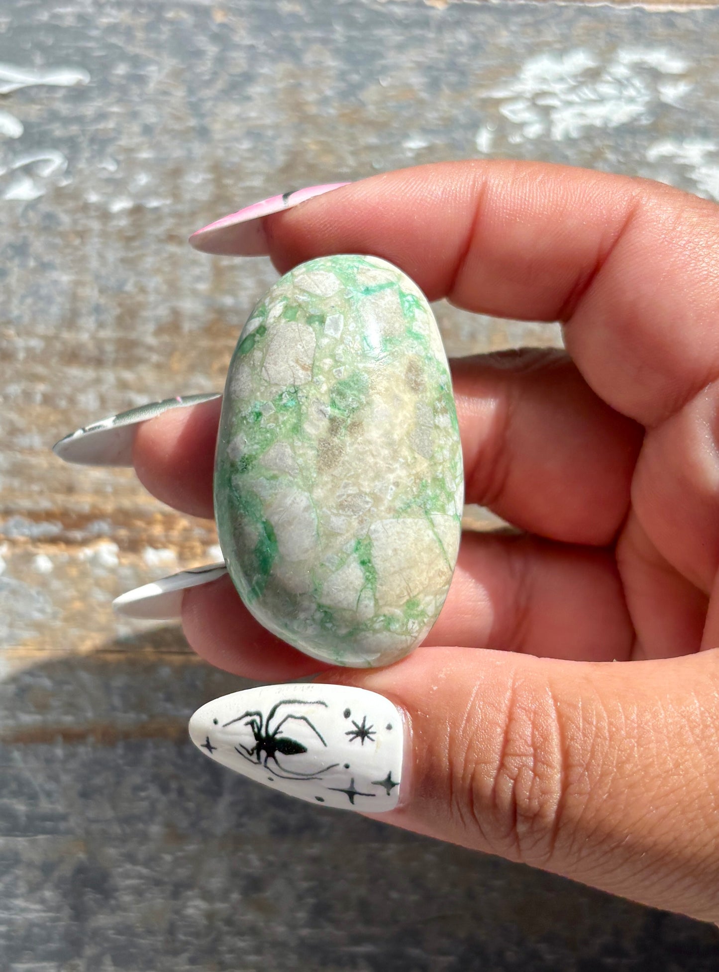 Gorgeous Green Variscite Palm Stone from Utah