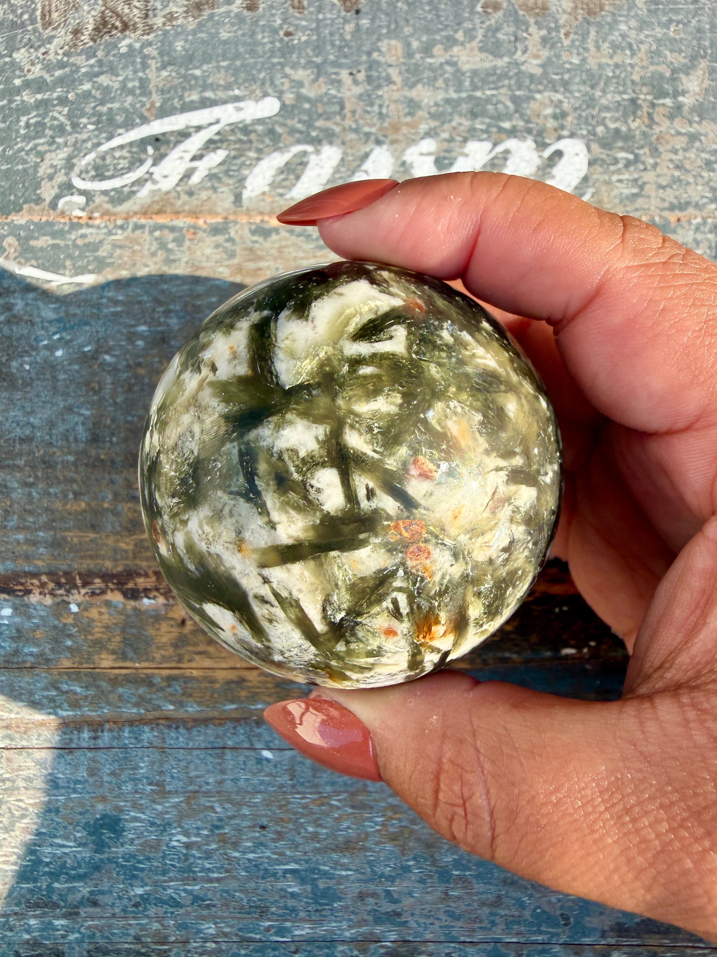 Gorgeous Green Tourmaline & Mica Sphere | Opt 79