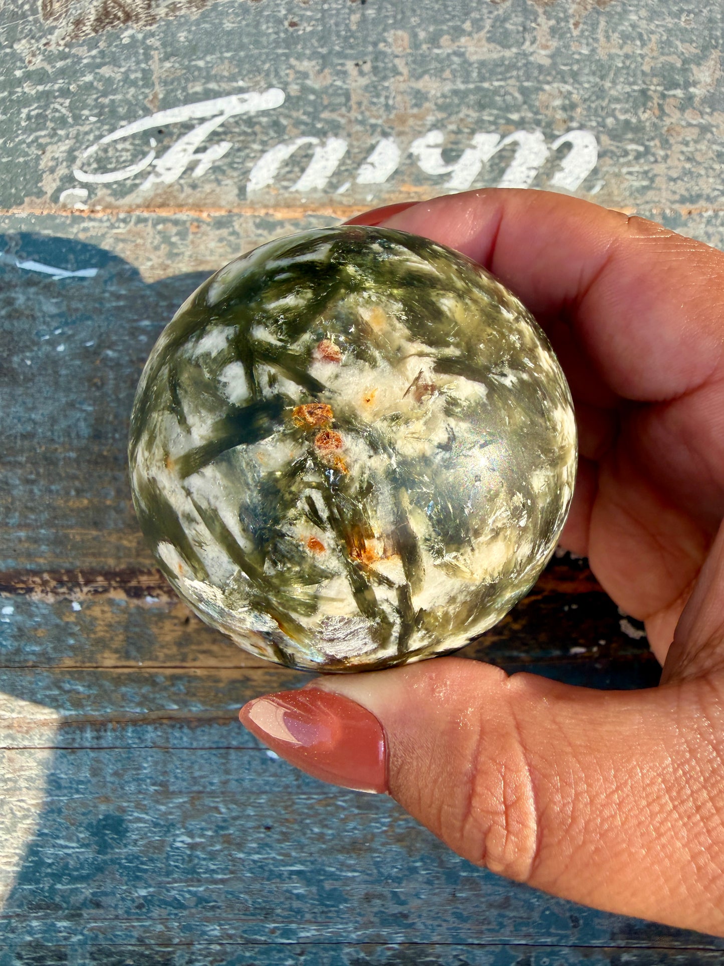 Gorgeous Green Tourmaline & Mica Sphere | Opt 79