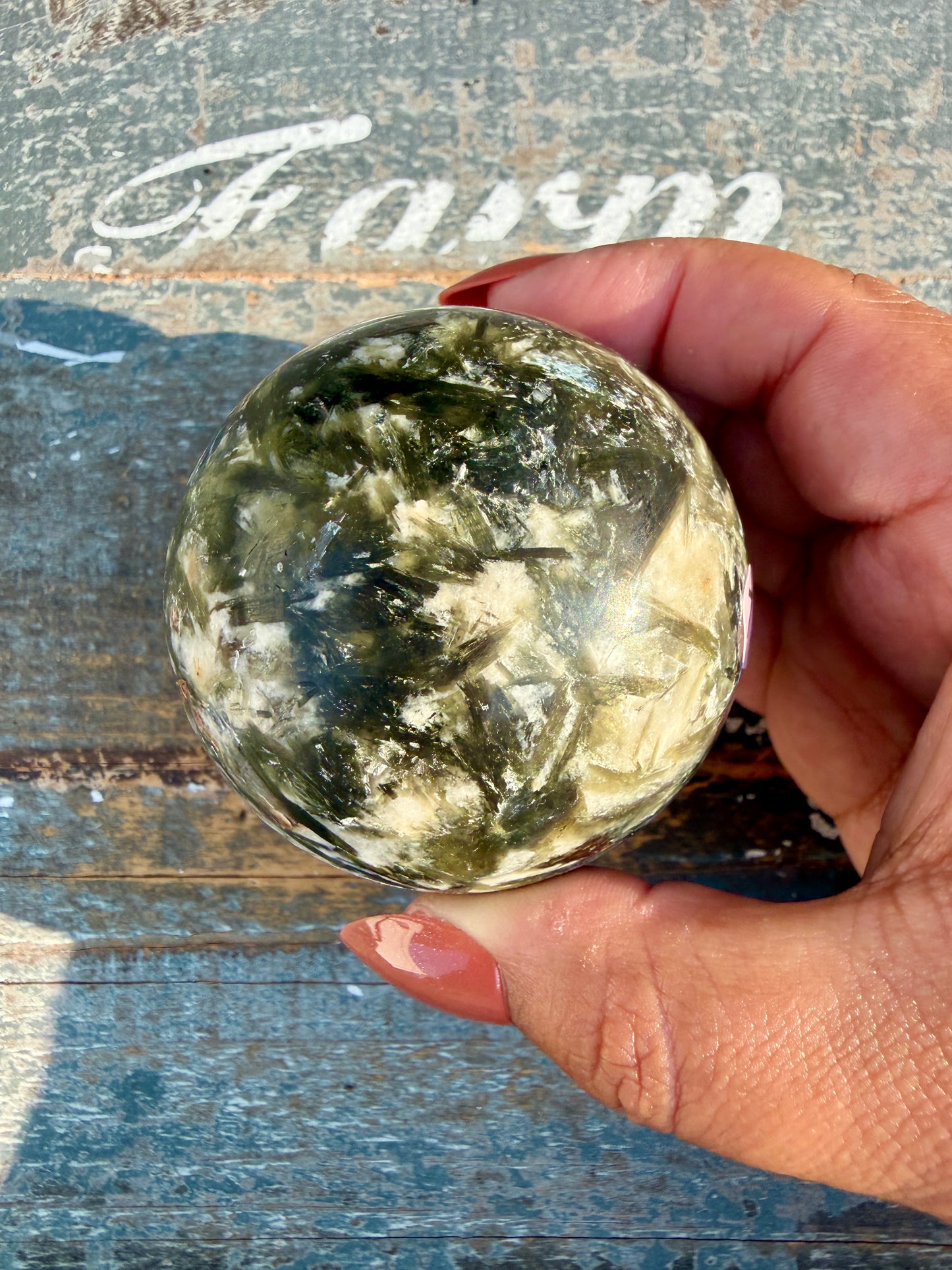Gorgeous Green Tourmaline & Mica Sphere | Opt 79