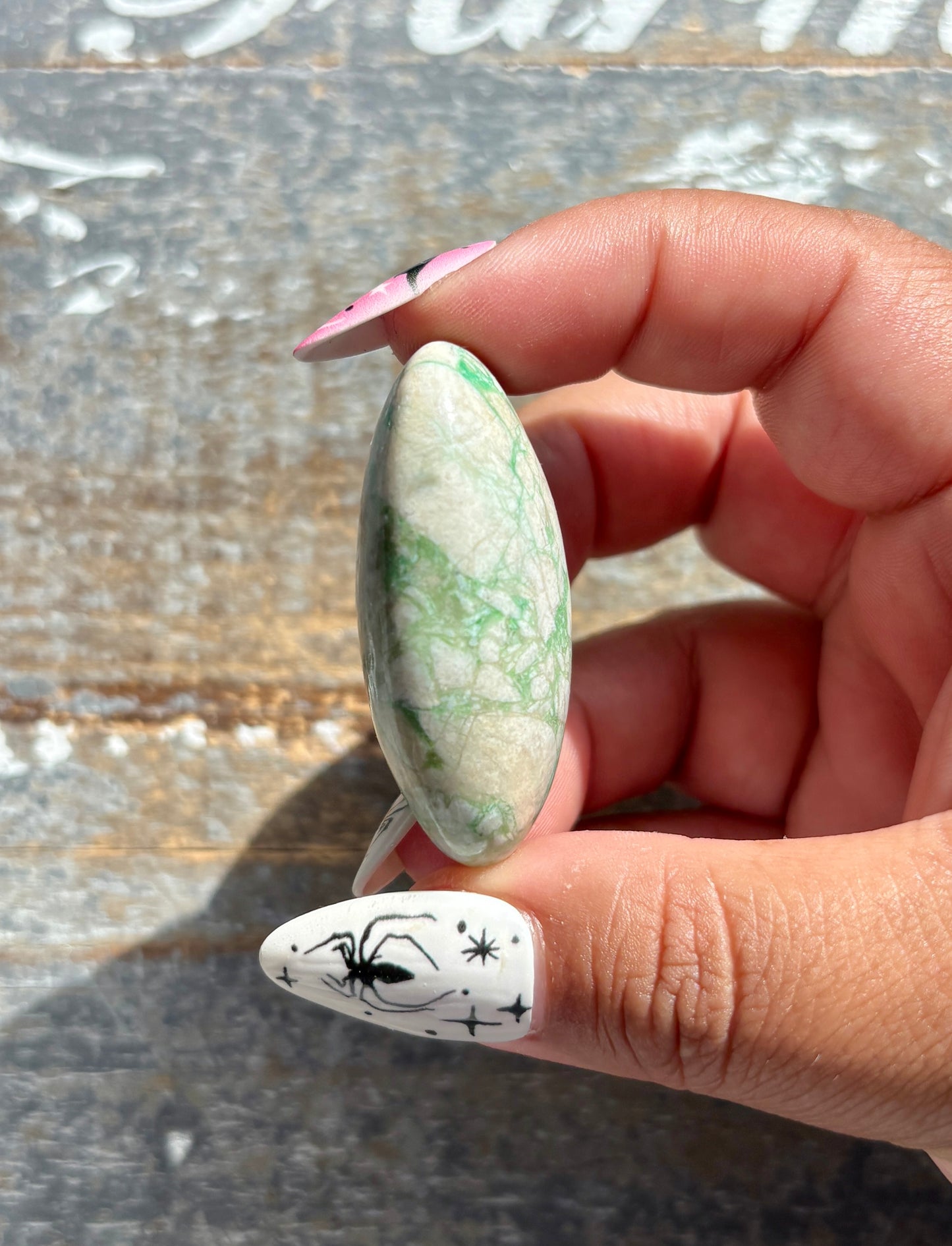 Gorgeous Green Variscite Palm Stone from Utah