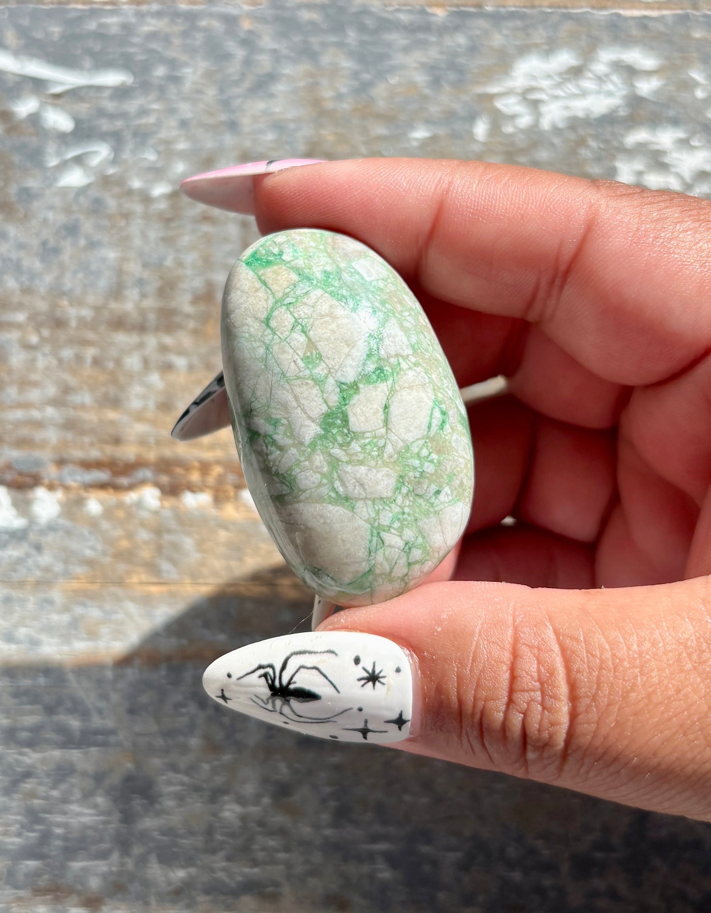 Gorgeous Green Variscite Palm Stone from Utah