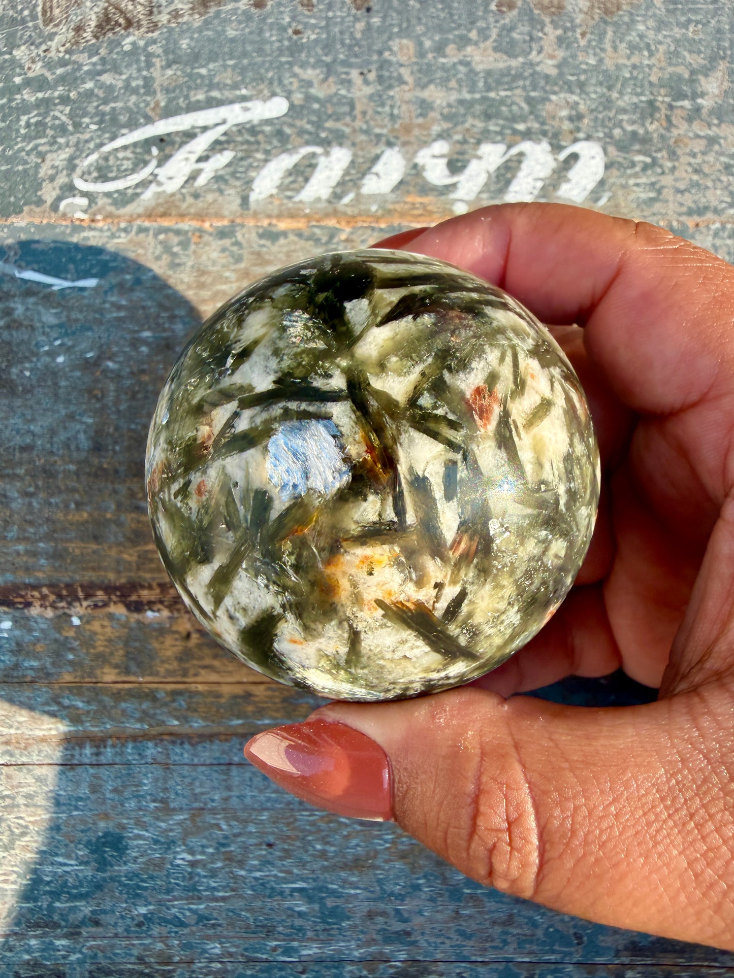 Gorgeous Green Tourmaline & Mica Sphere | Opt 79
