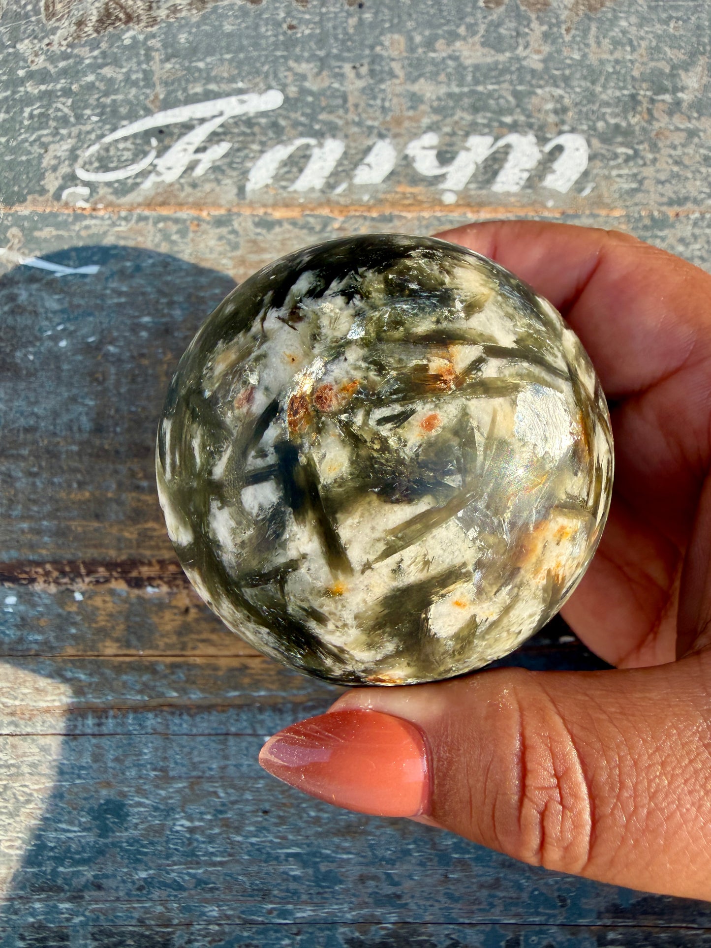 Gorgeous Green Tourmaline & Mica Sphere | Opt 79