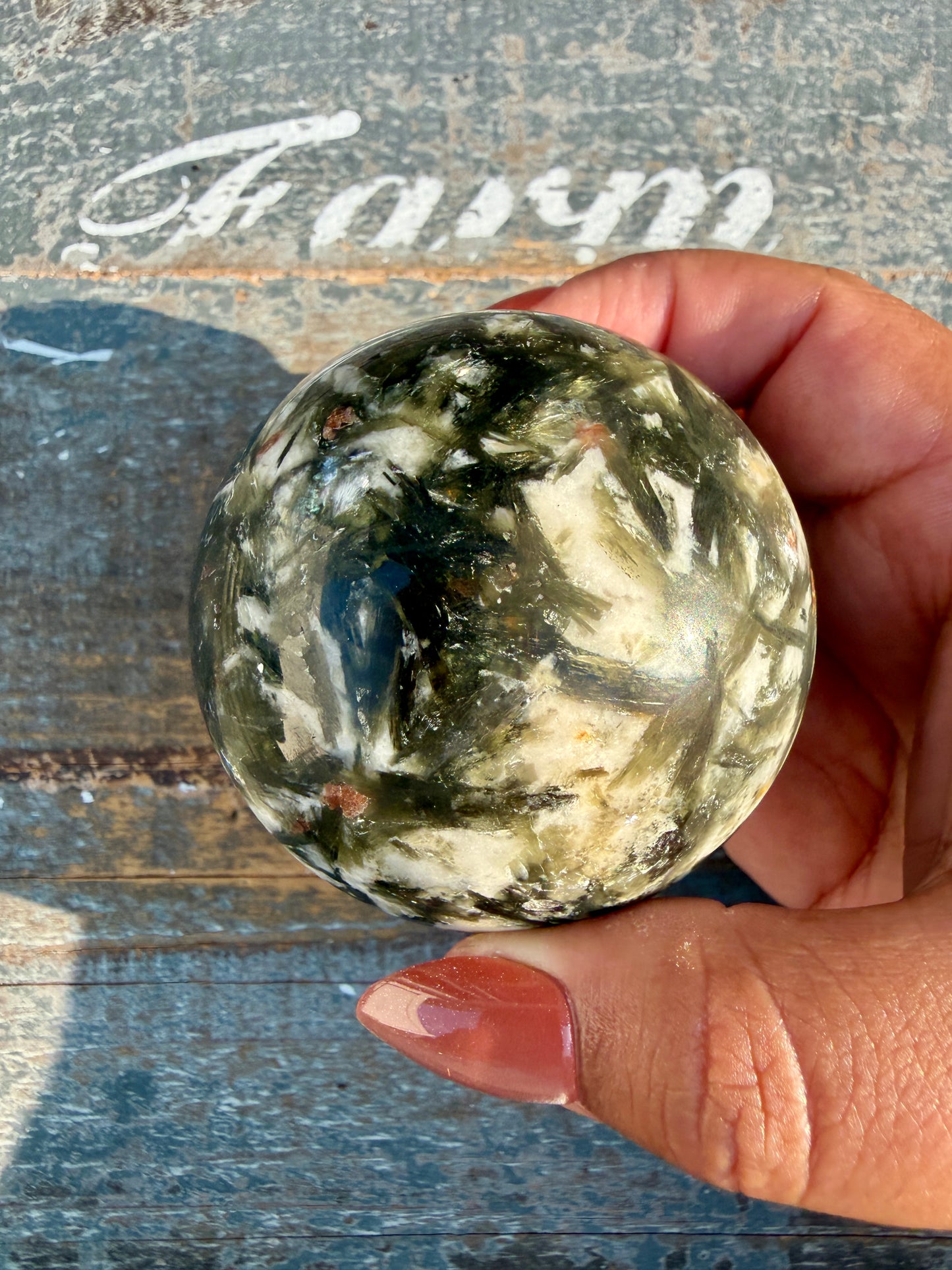 Gorgeous Green Tourmaline & Mica Sphere | Opt 79