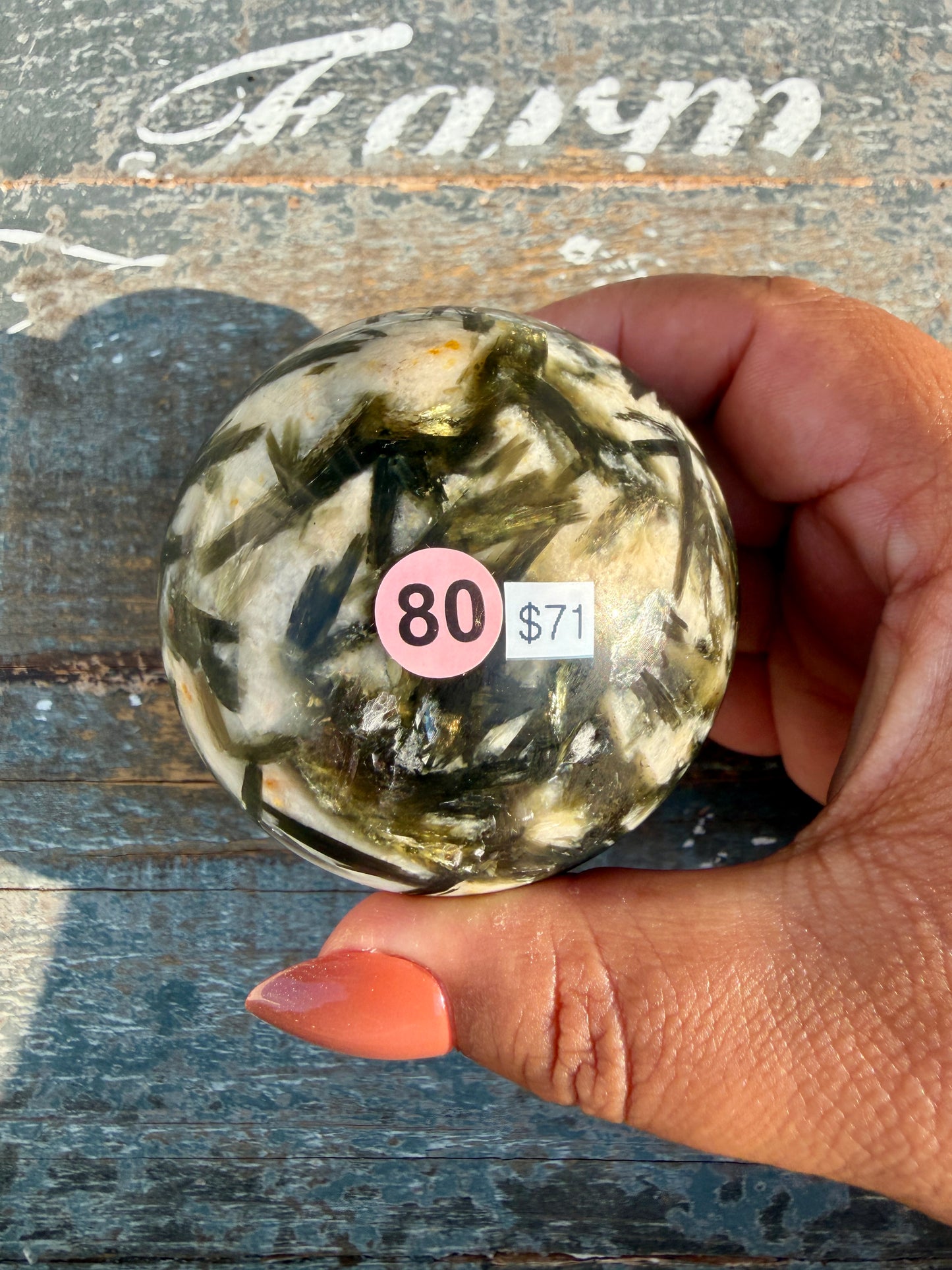 Gorgeous Green Tourmaline & Mica Sphere | Opt 80