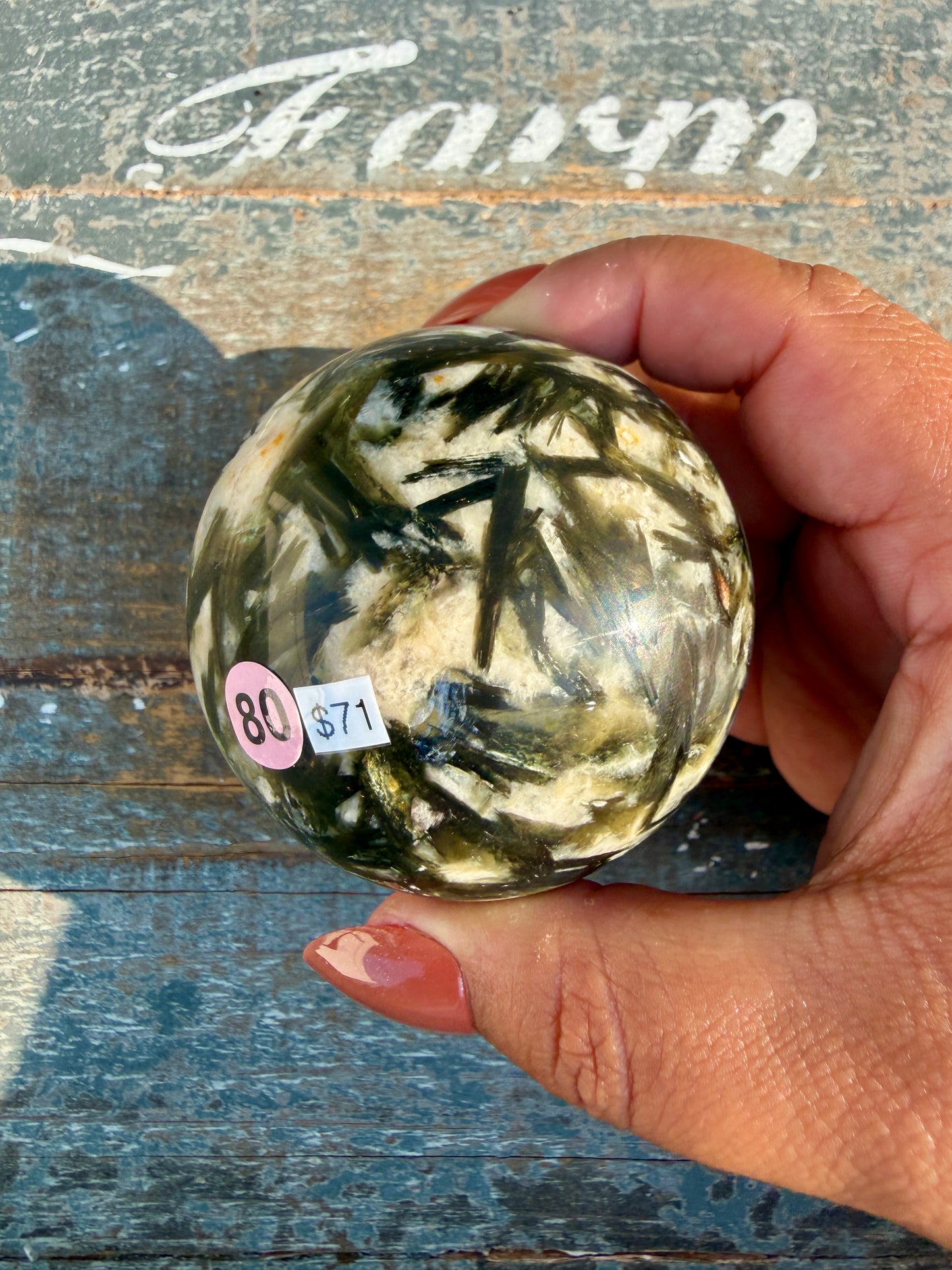 Gorgeous Green Tourmaline & Mica Sphere | Opt 80