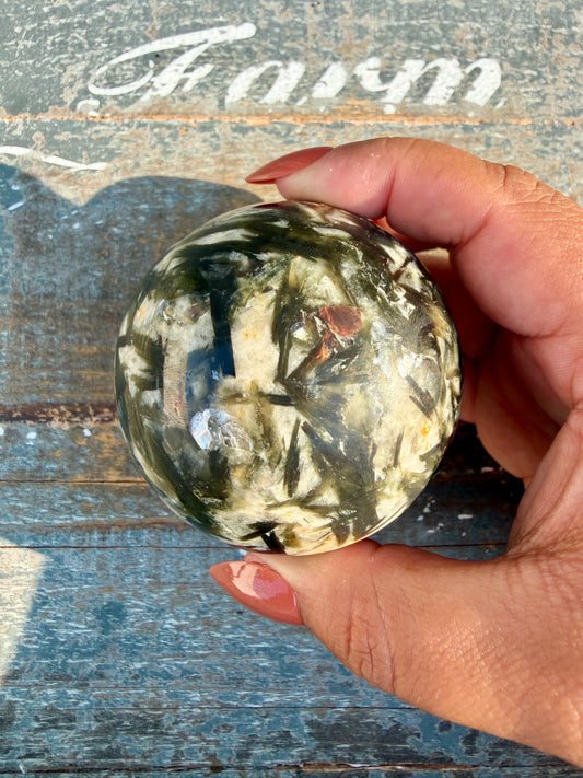 Gorgeous Green Tourmaline & Mica Sphere | Opt 80