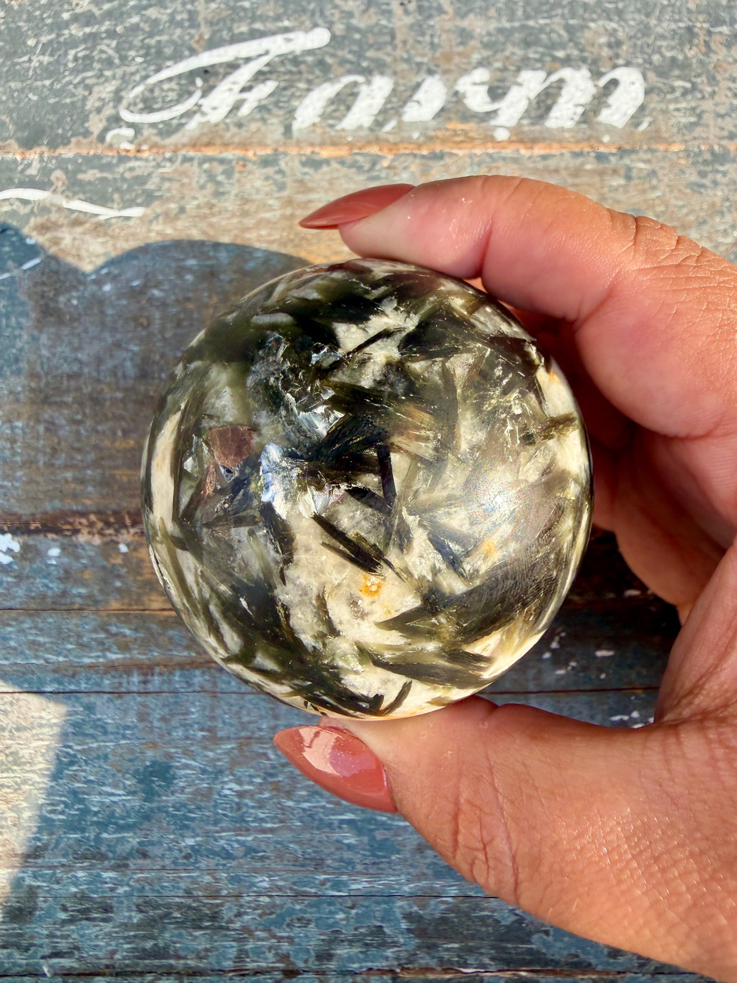 Gorgeous Green Tourmaline & Mica Sphere | Opt 80