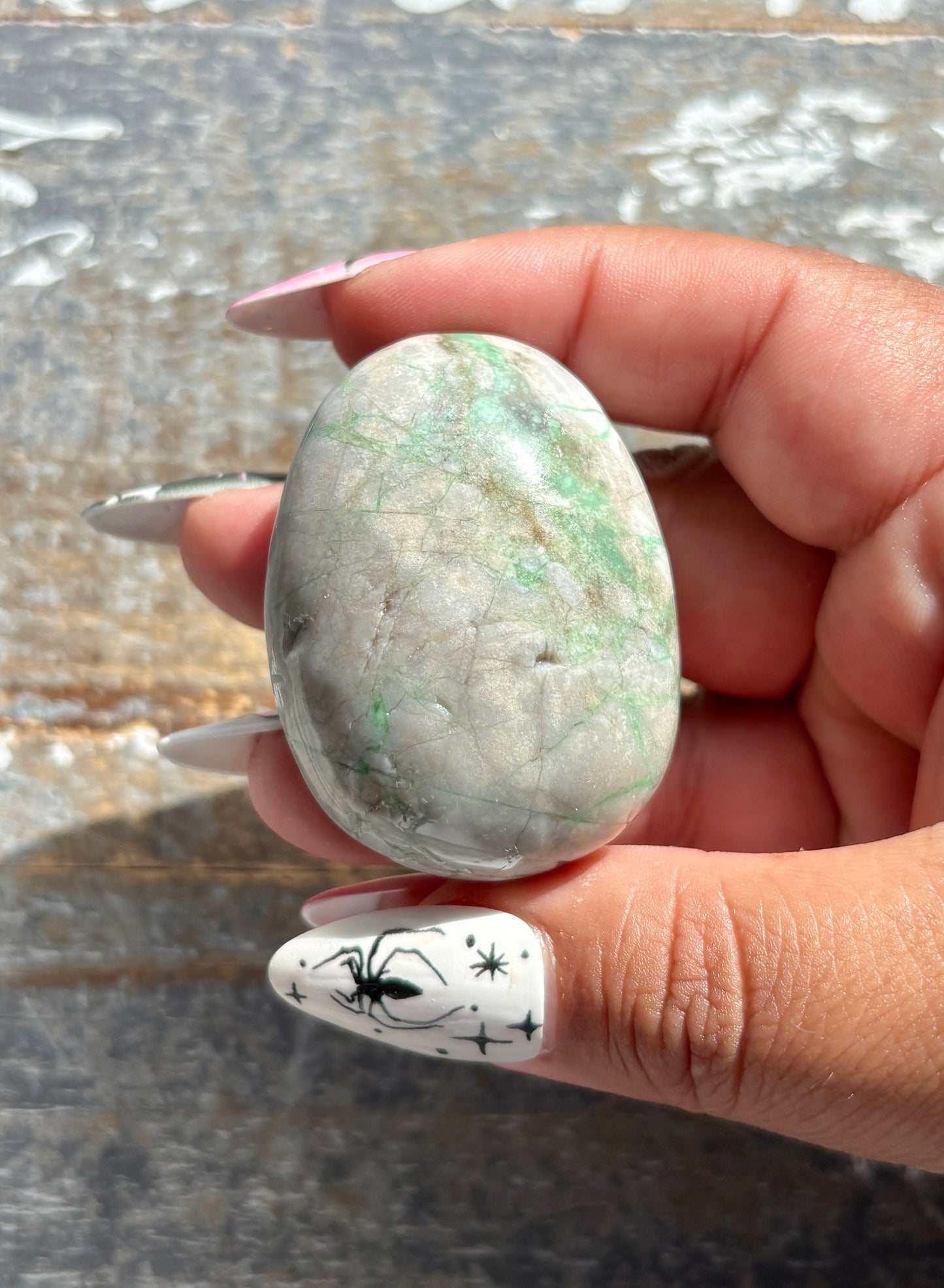 Gorgeous Green Variscite Palm Stone from Utah