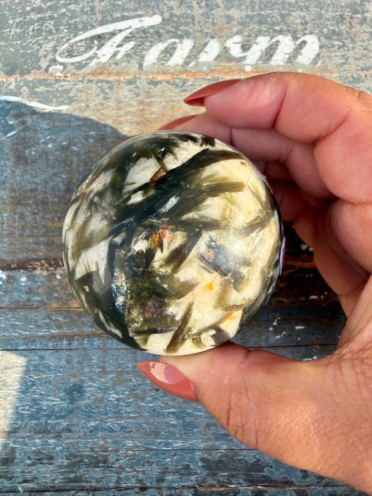 Gorgeous Green Tourmaline & Mica Sphere | Opt 80