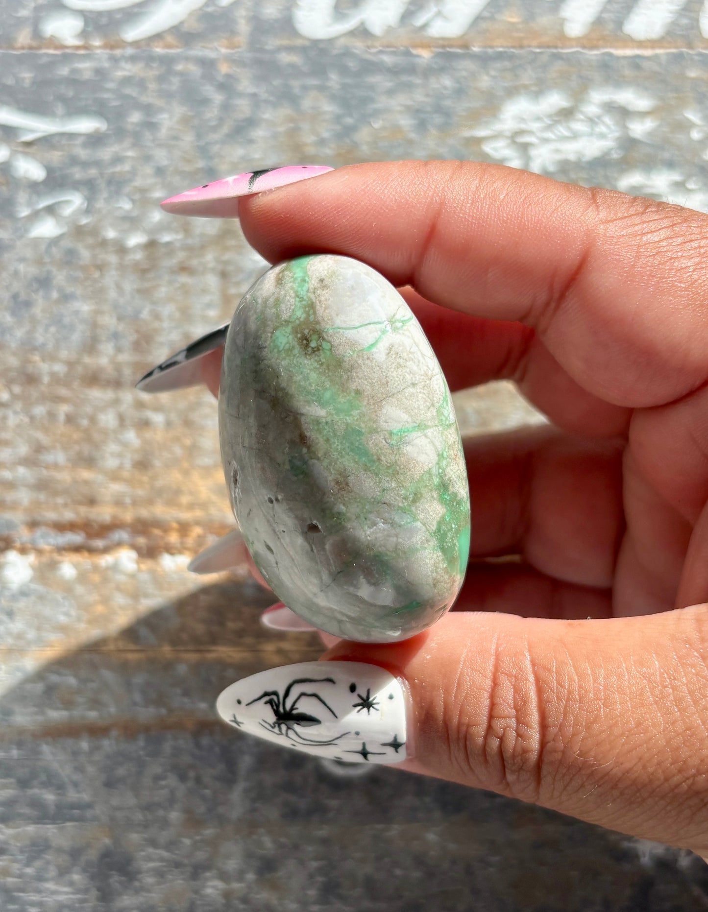 Gorgeous Green Variscite Palm Stone from Utah