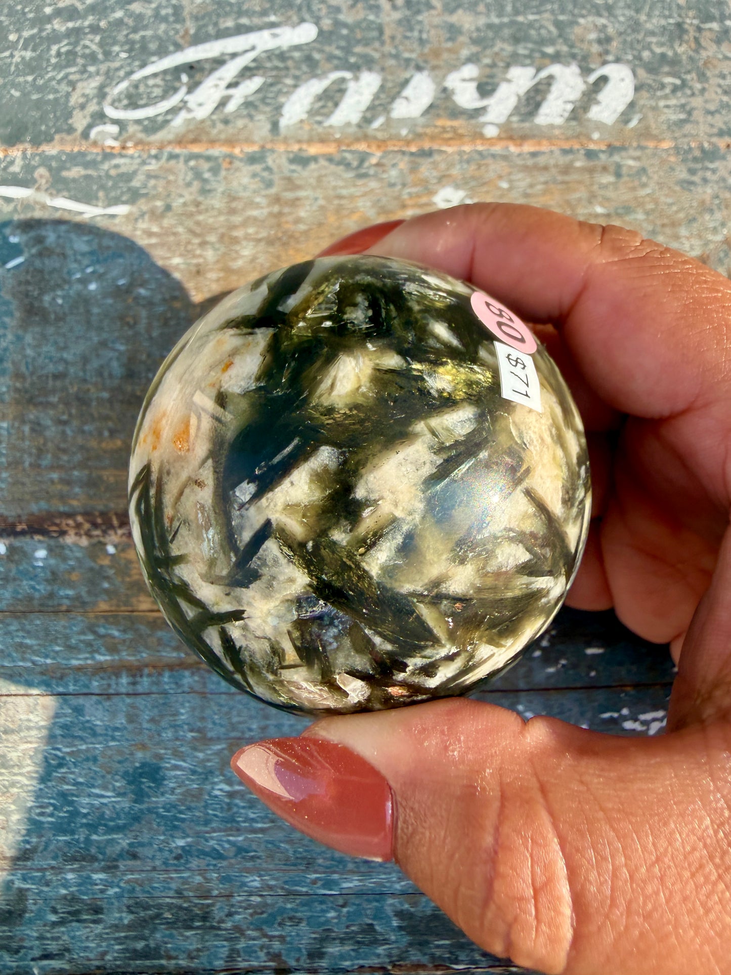 Gorgeous Green Tourmaline & Mica Sphere | Opt 80