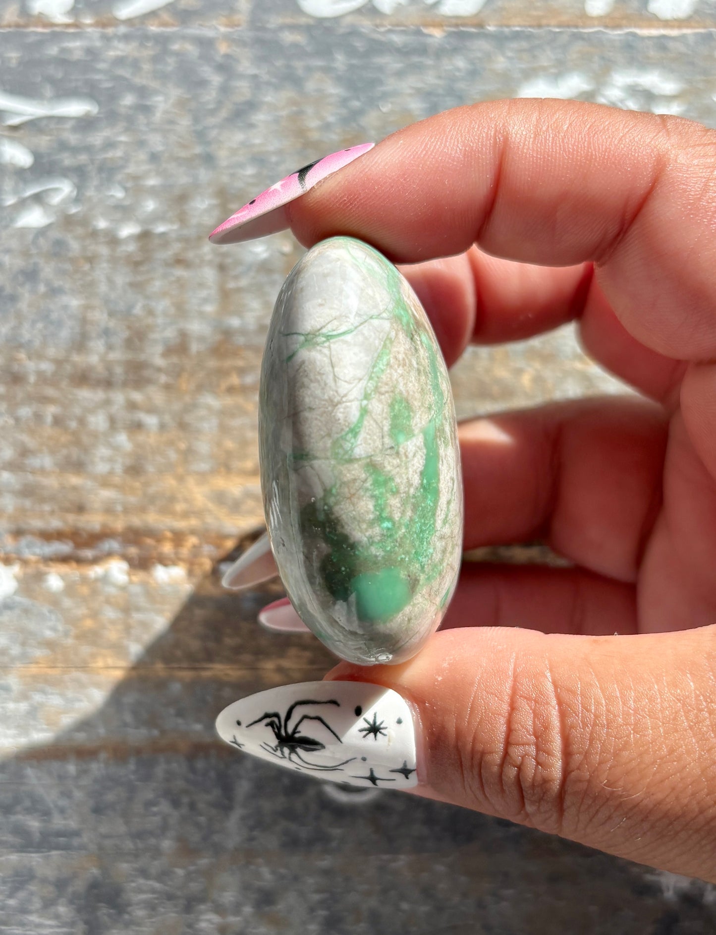 Gorgeous Green Variscite Palm Stone from Utah