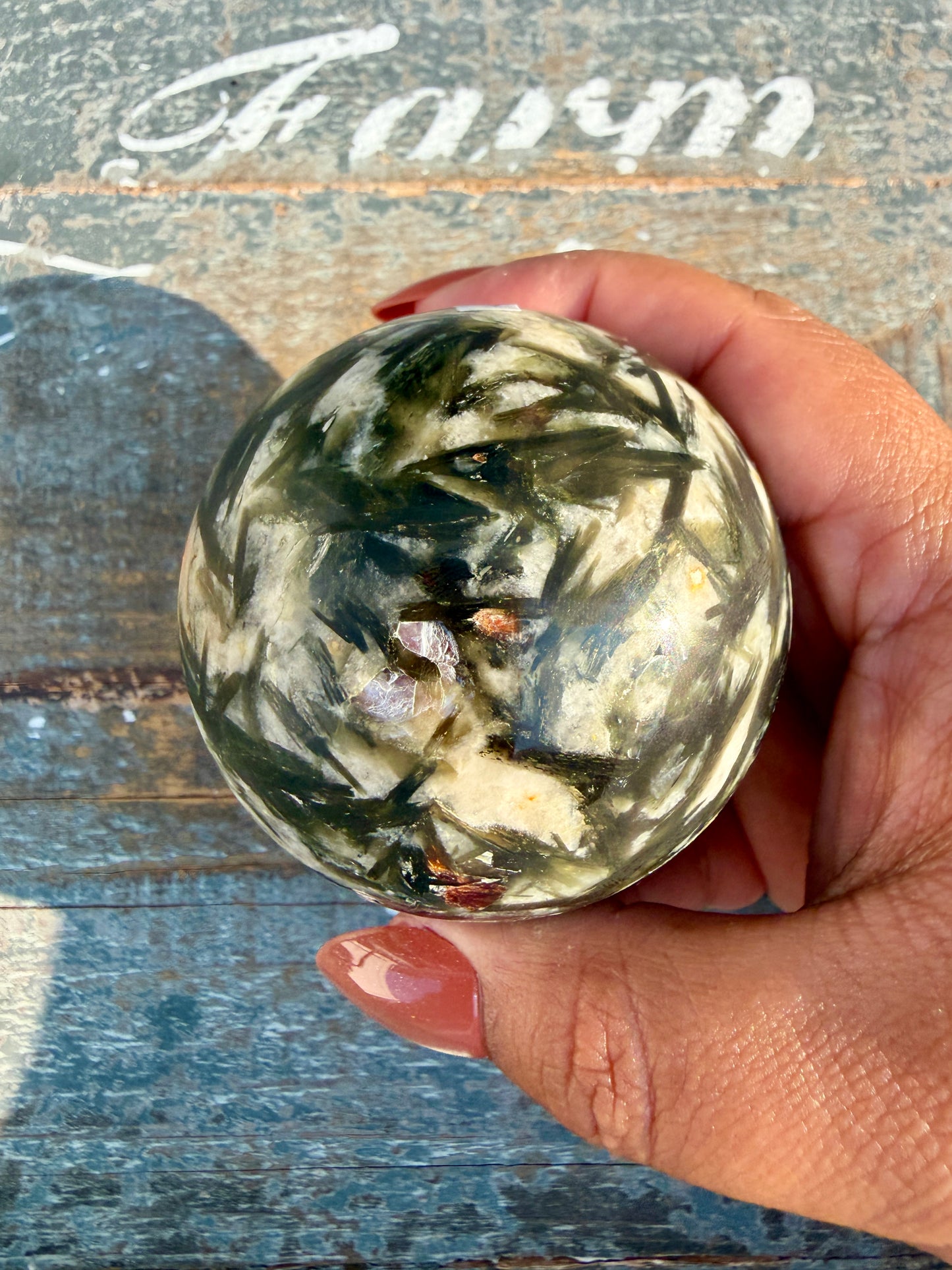 Gorgeous Green Tourmaline & Mica Sphere | Opt 80