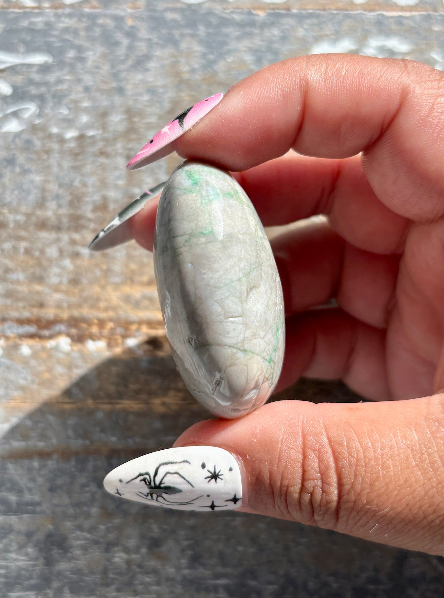 Gorgeous Green Variscite Palm Stone from Utah