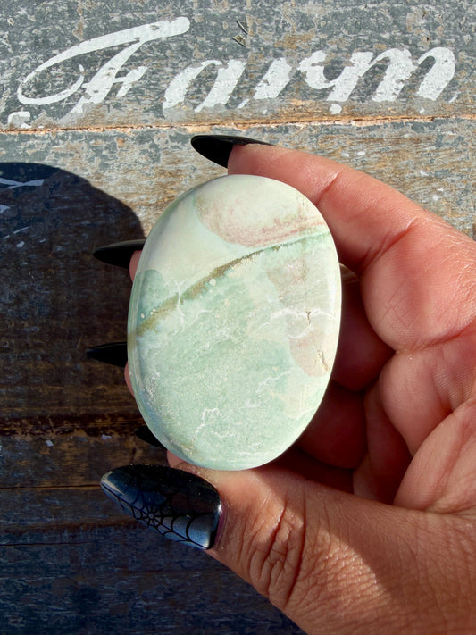 Pastel Unicorn Jasper Palm Stone | India | Opt 28