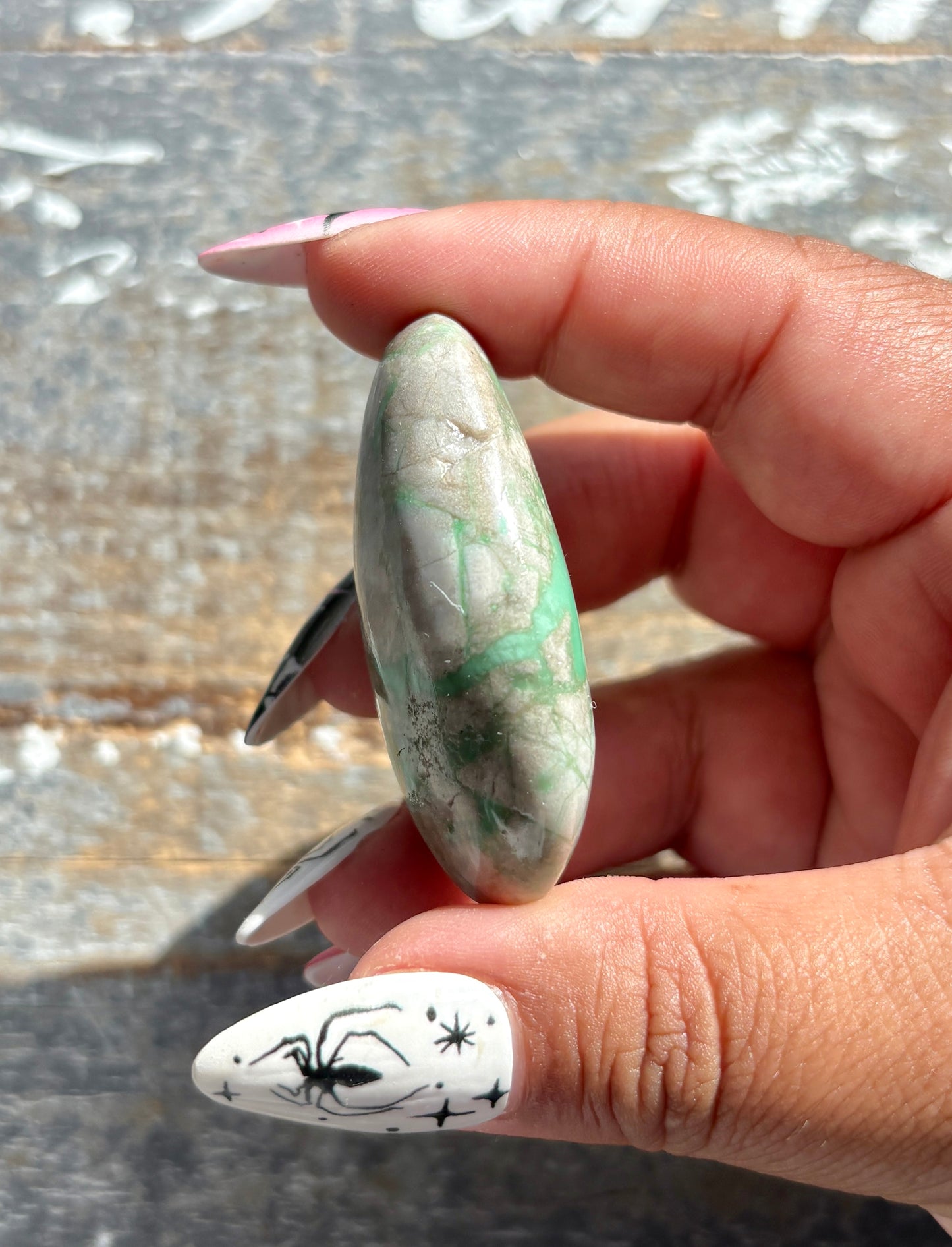 Gorgeous Green Variscite Palm Stone from Utah