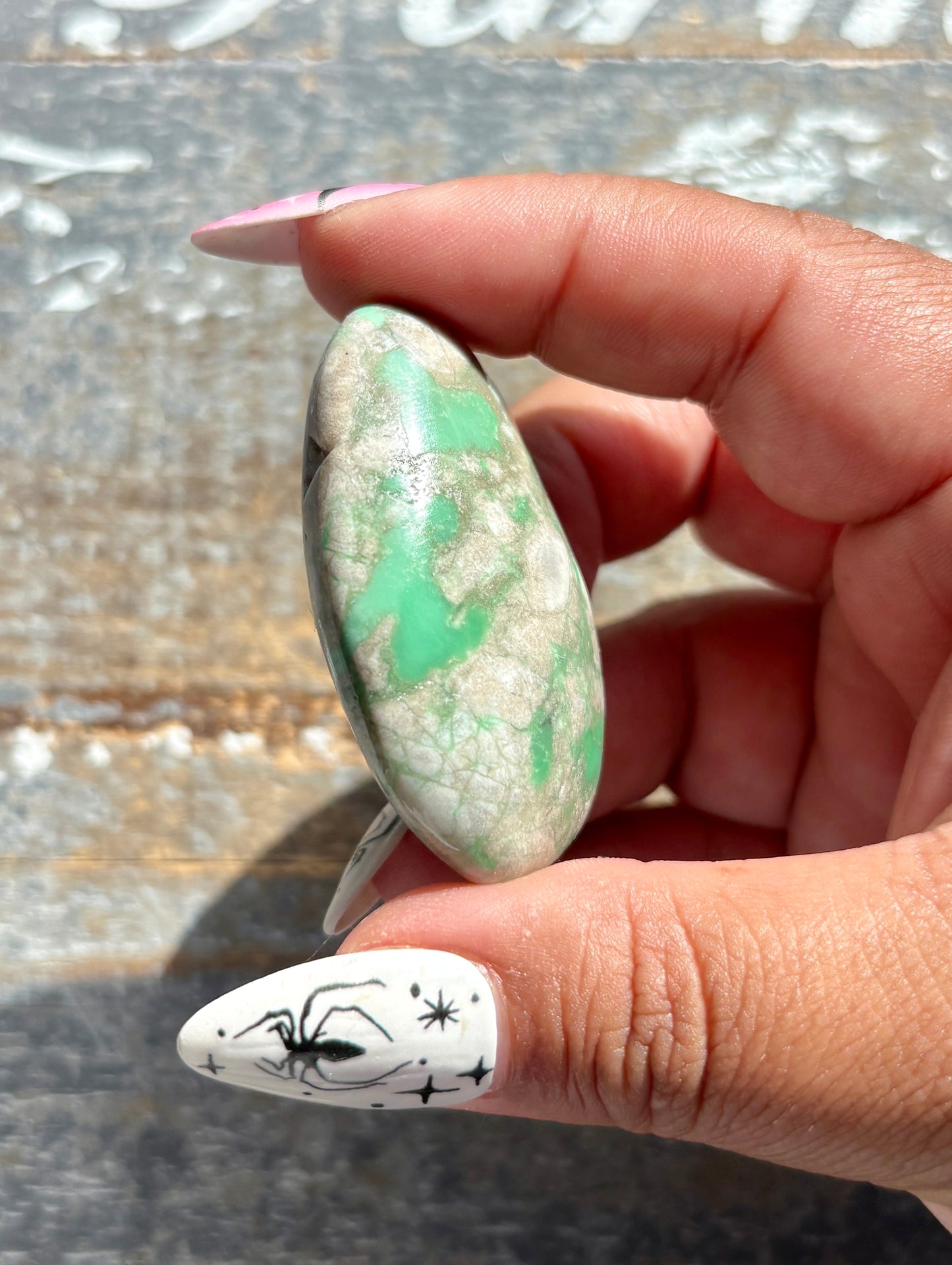 Gorgeous Green Variscite Palm Stone from Utah