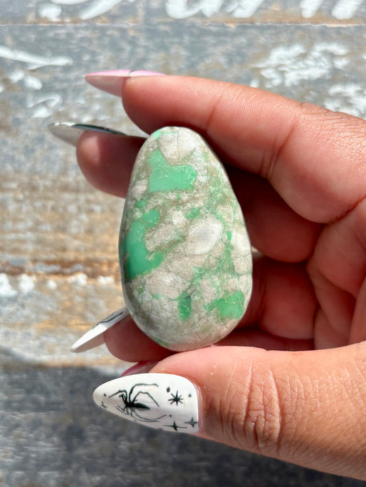 Gorgeous Green Variscite Palm Stone from Utah