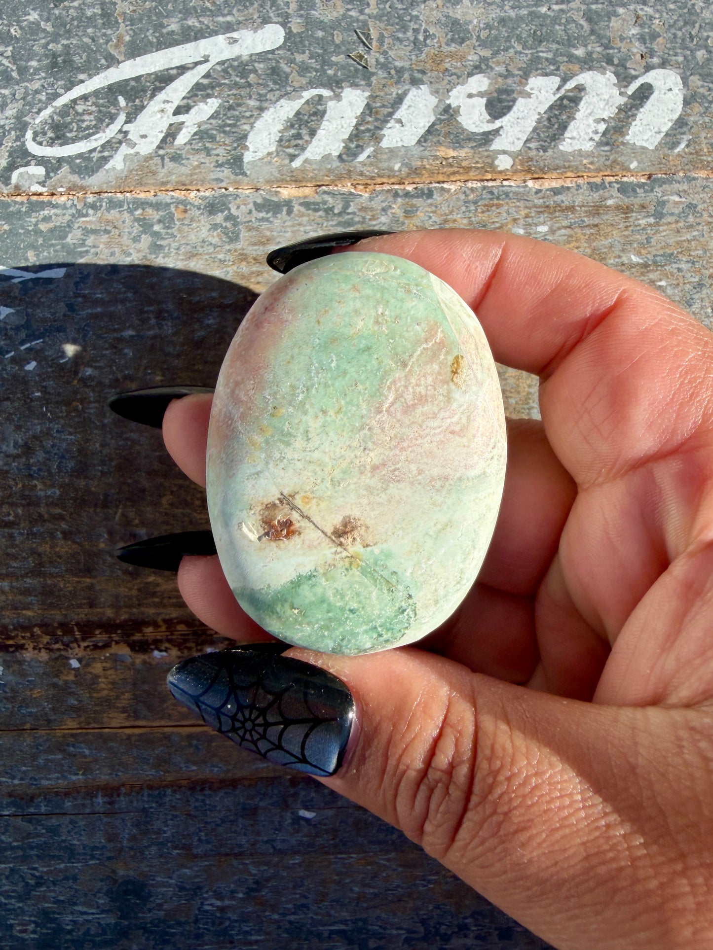 Pastel Unicorn Jasper Palm Stone | India | Opt 16