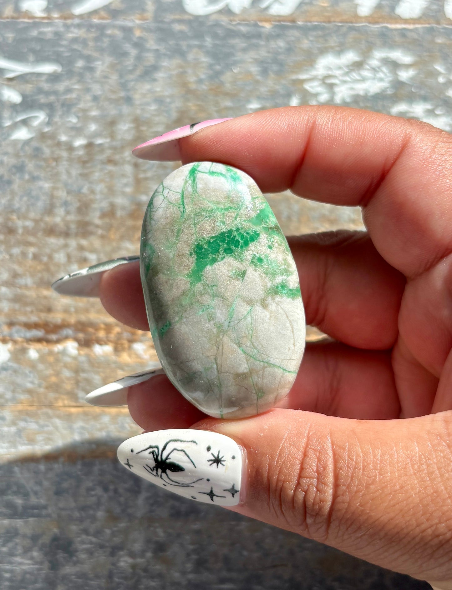 Gorgeous Green Variscite Palm Stone from Utah