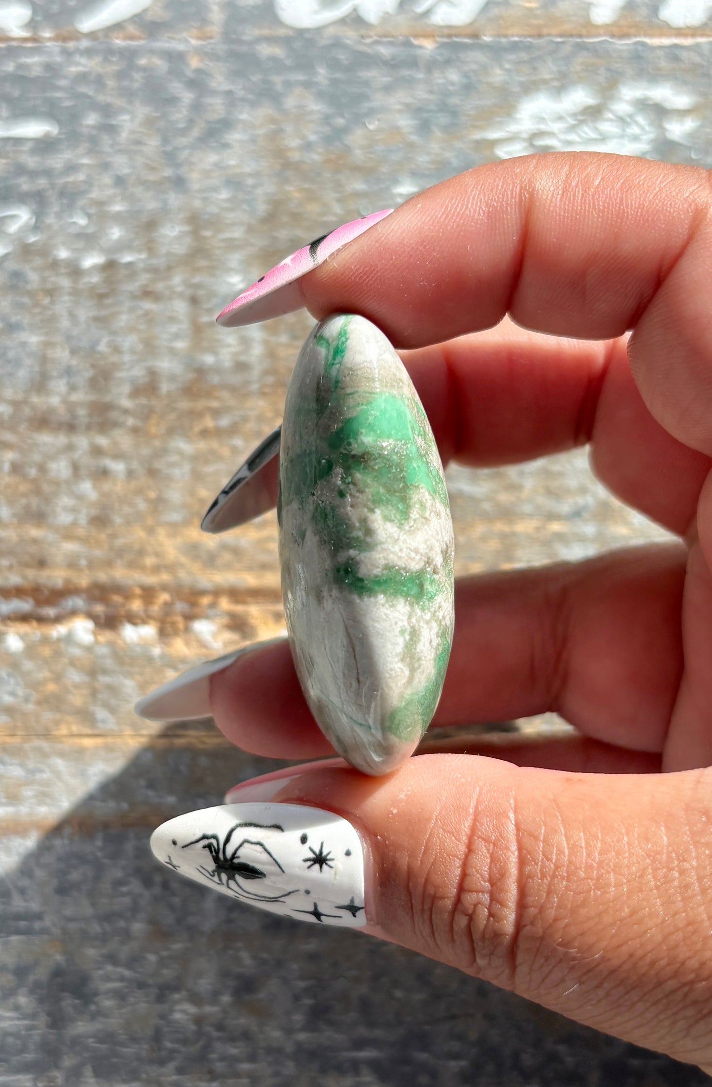 Gorgeous Green Variscite Palm Stone from Utah