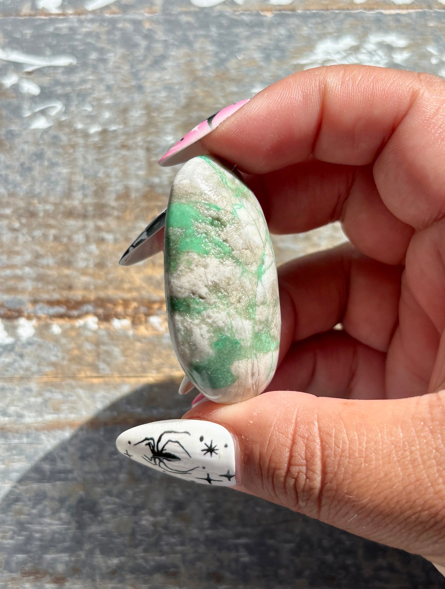 Gorgeous Green Variscite Palm Stone from Utah