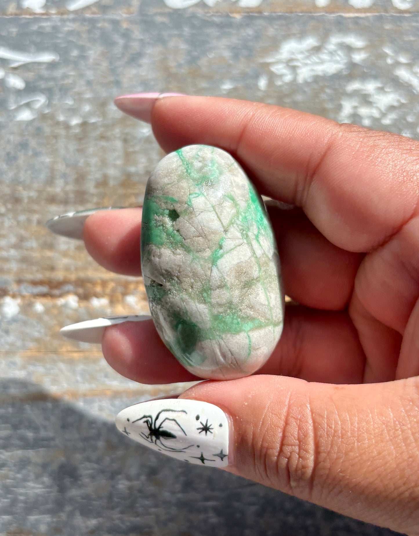 Gorgeous Green Variscite Palm Stone from Utah