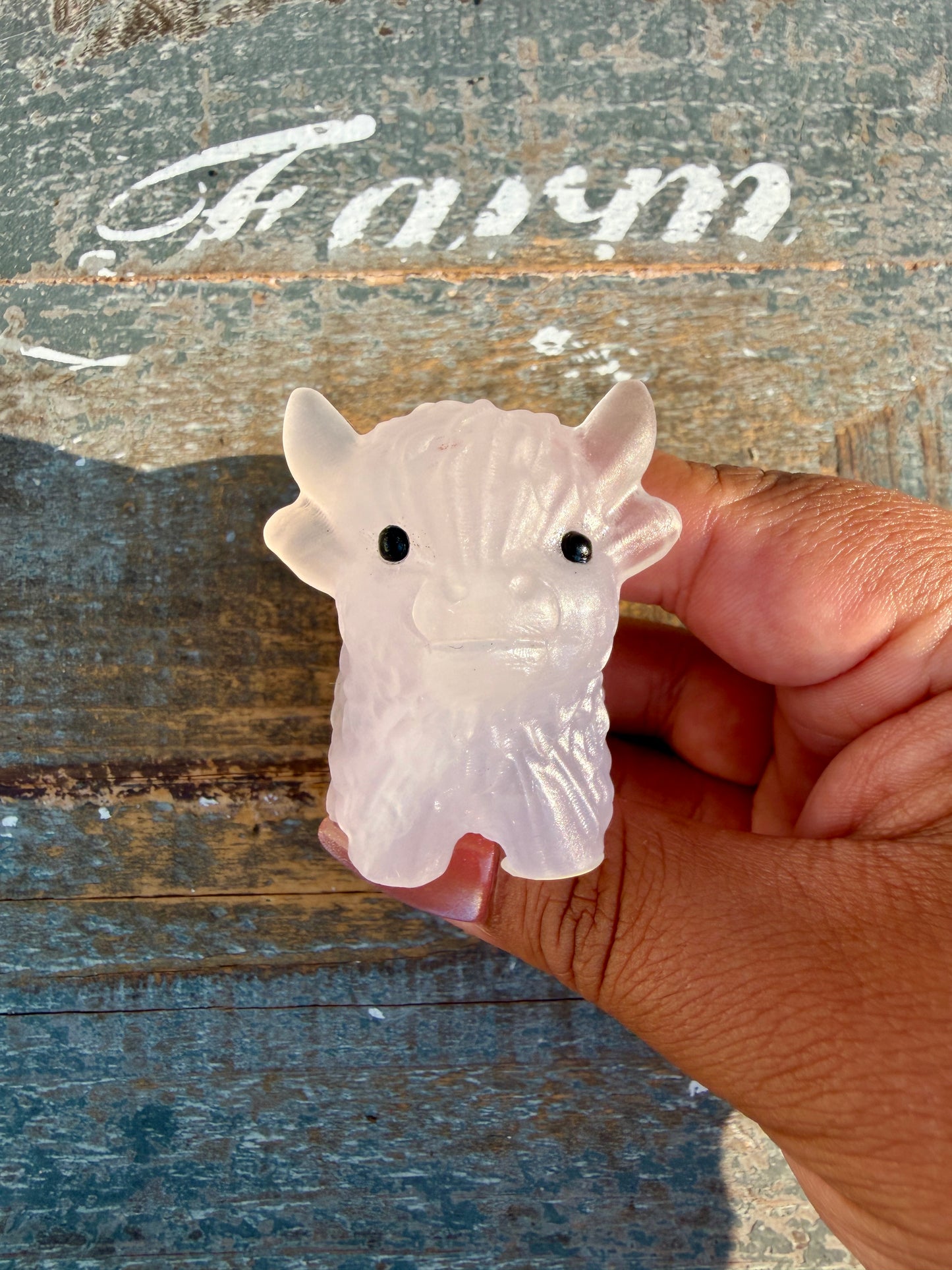 Adorable Lavender Fluorite Highland Cow | Opt U