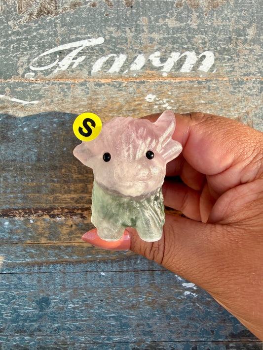 Adorable Lavender Fluorite Highland Cow | Opt S