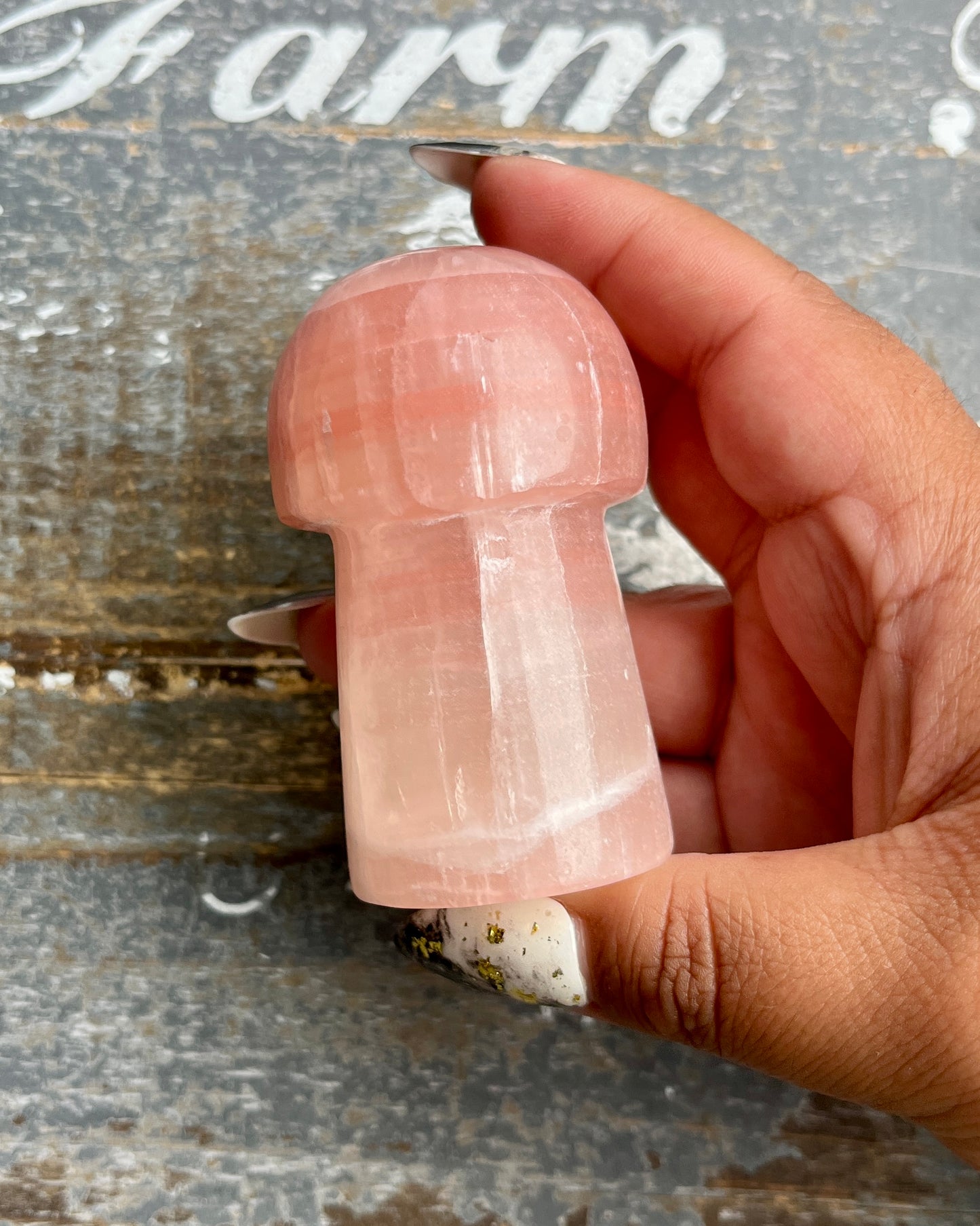 Gorgeous Rose Calcite Mushroom from Pakistan