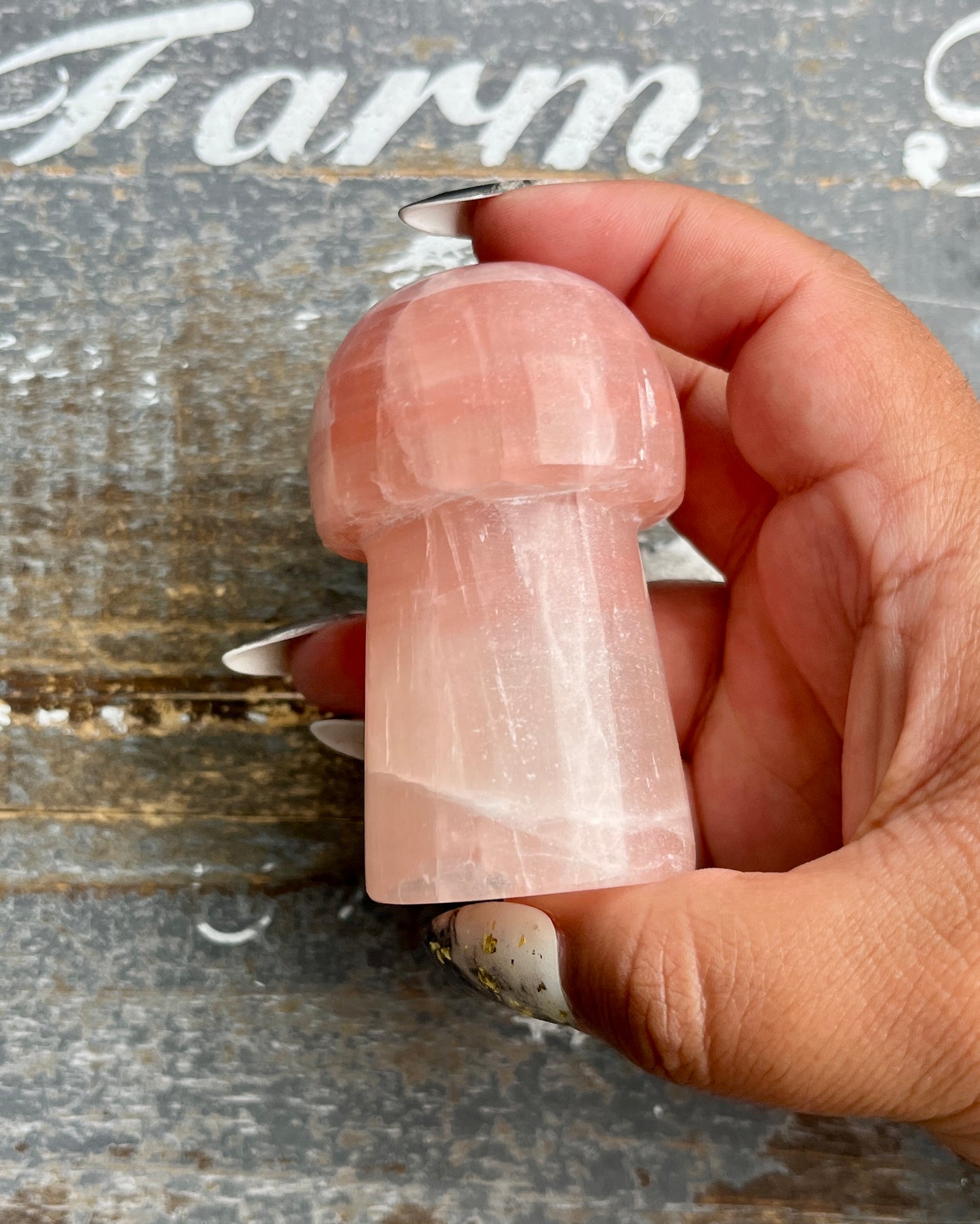 Gorgeous Rose Calcite Mushroom from Pakistan