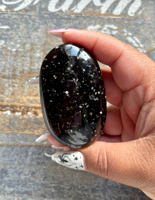 Gorgeous Galaxy Obsidian Palm Stone from Mexico | A