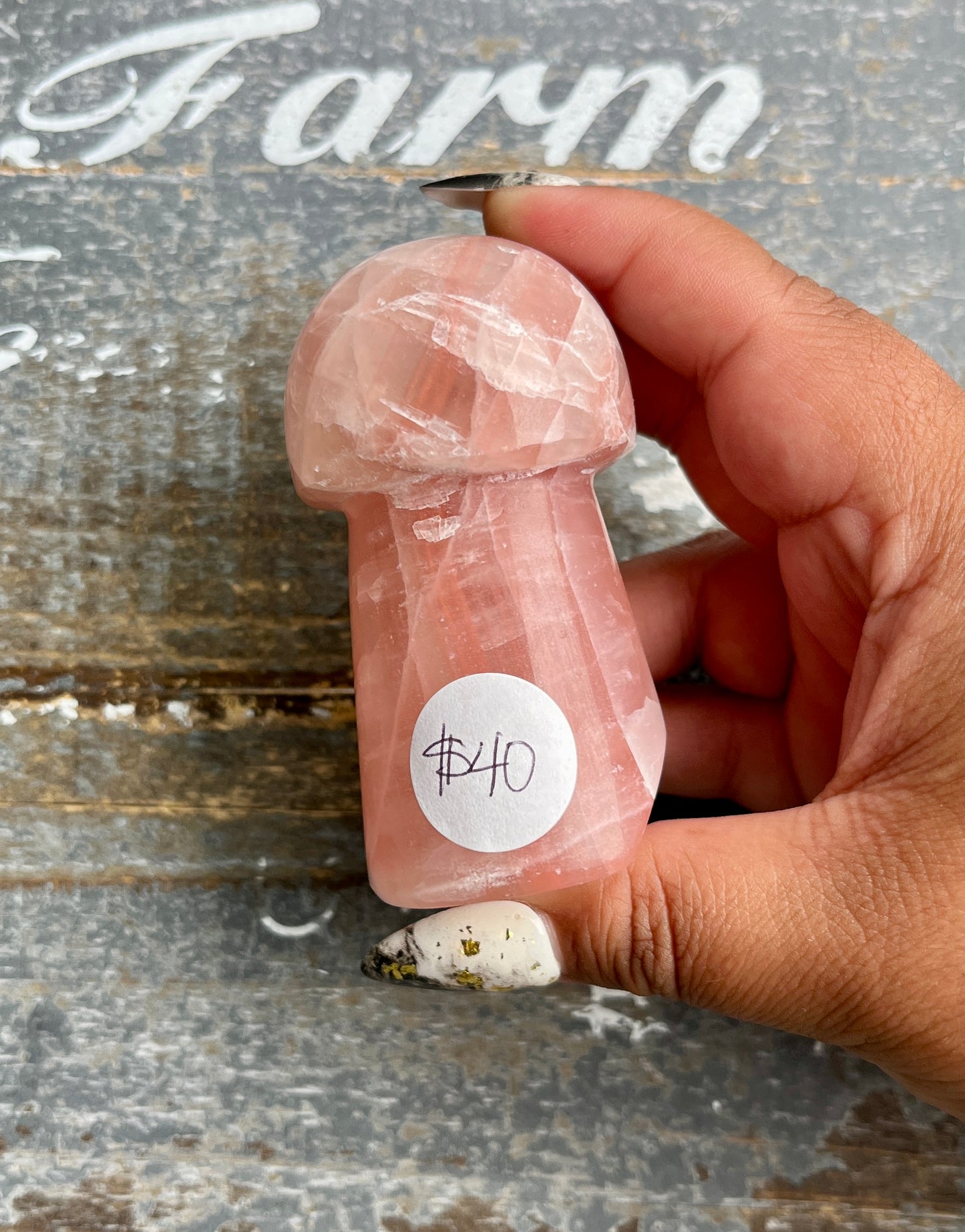 Gorgeous Rose Calcite Mushroom from Pakistan